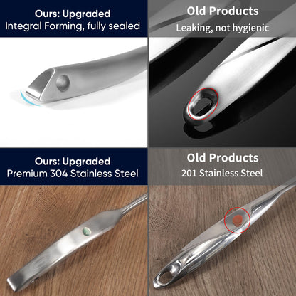 5 Pcs Newness Cooking Utensils Set, 304 Stainless Steel Kitchen Utensils Set, Metal Kitchen Accessories, Include Soup Ladle, Slotted Skimmer Spoon, Spaghetti Spoon and Spatula, Dishwasher Safe