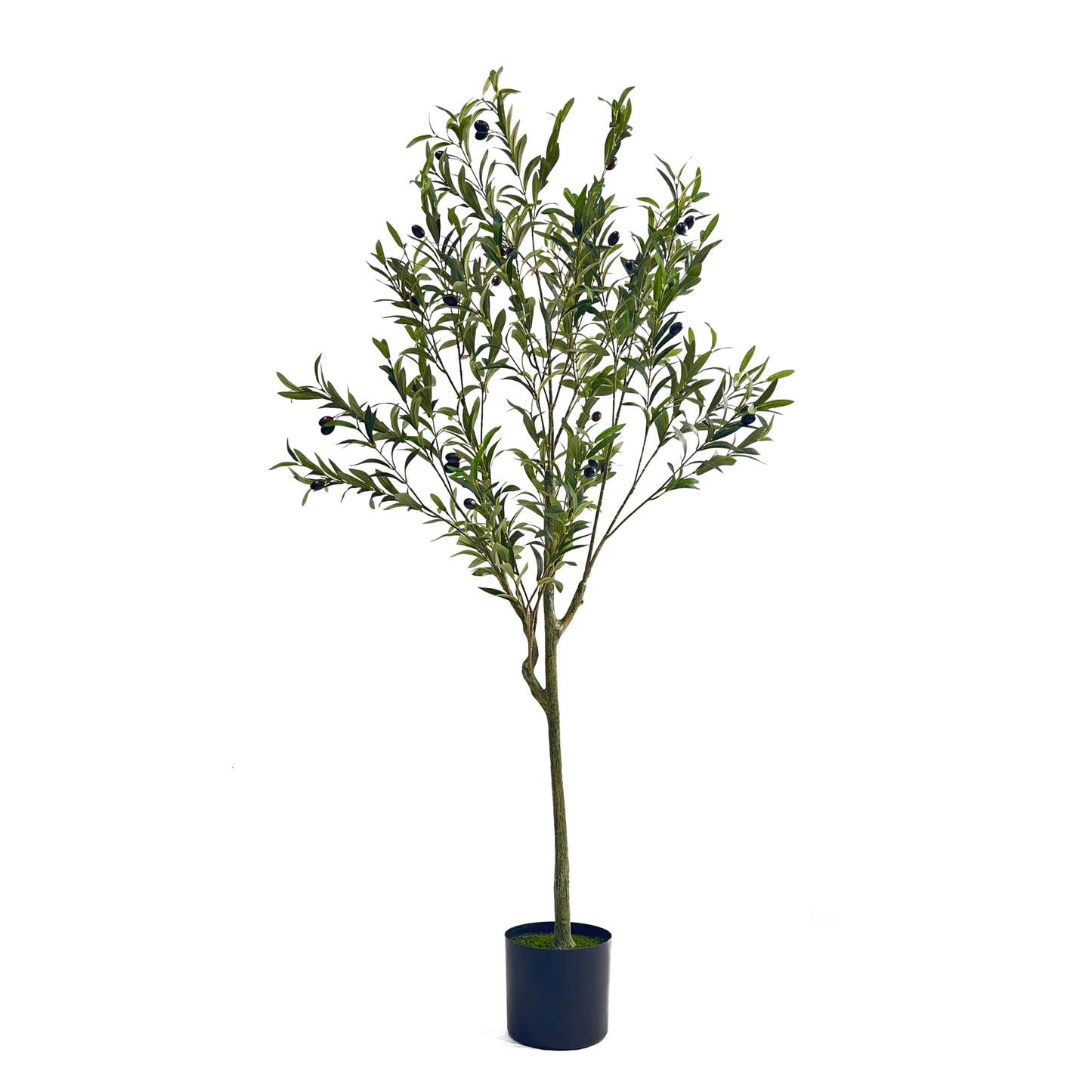 Artificial Olive Tree, Faux Potted Plant with Realistic Leaves and Olives, 59 Inch Tall, Indoor Decor