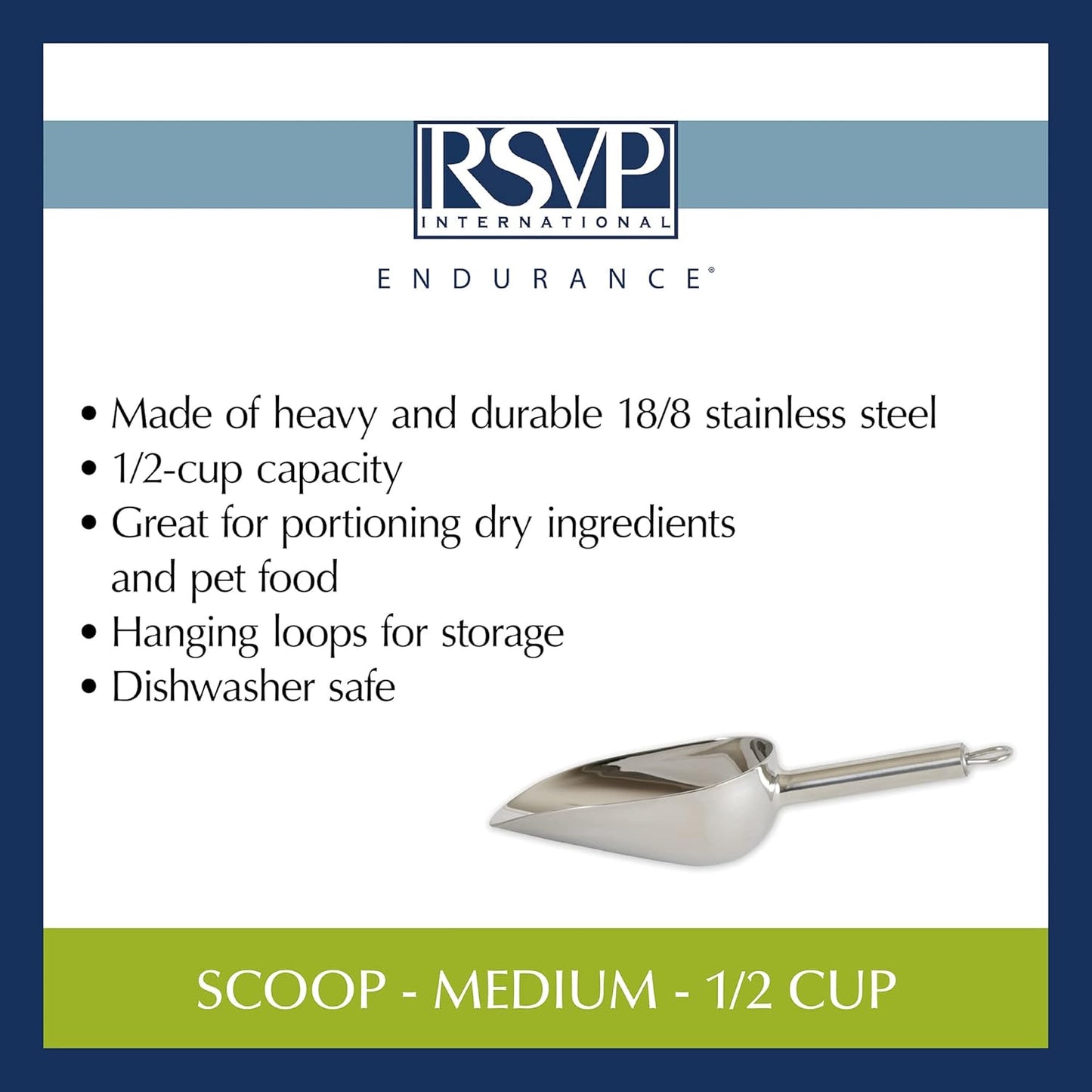 Stainless Steel Scoop, Medium