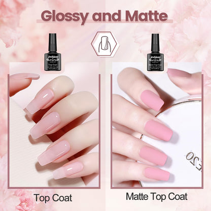 JEWHITENY Poly Extension Gel Nail Kit 14 PCS Poly Gel Kit with Slip Solution and Mini Lamp Nail Art Design Beginner