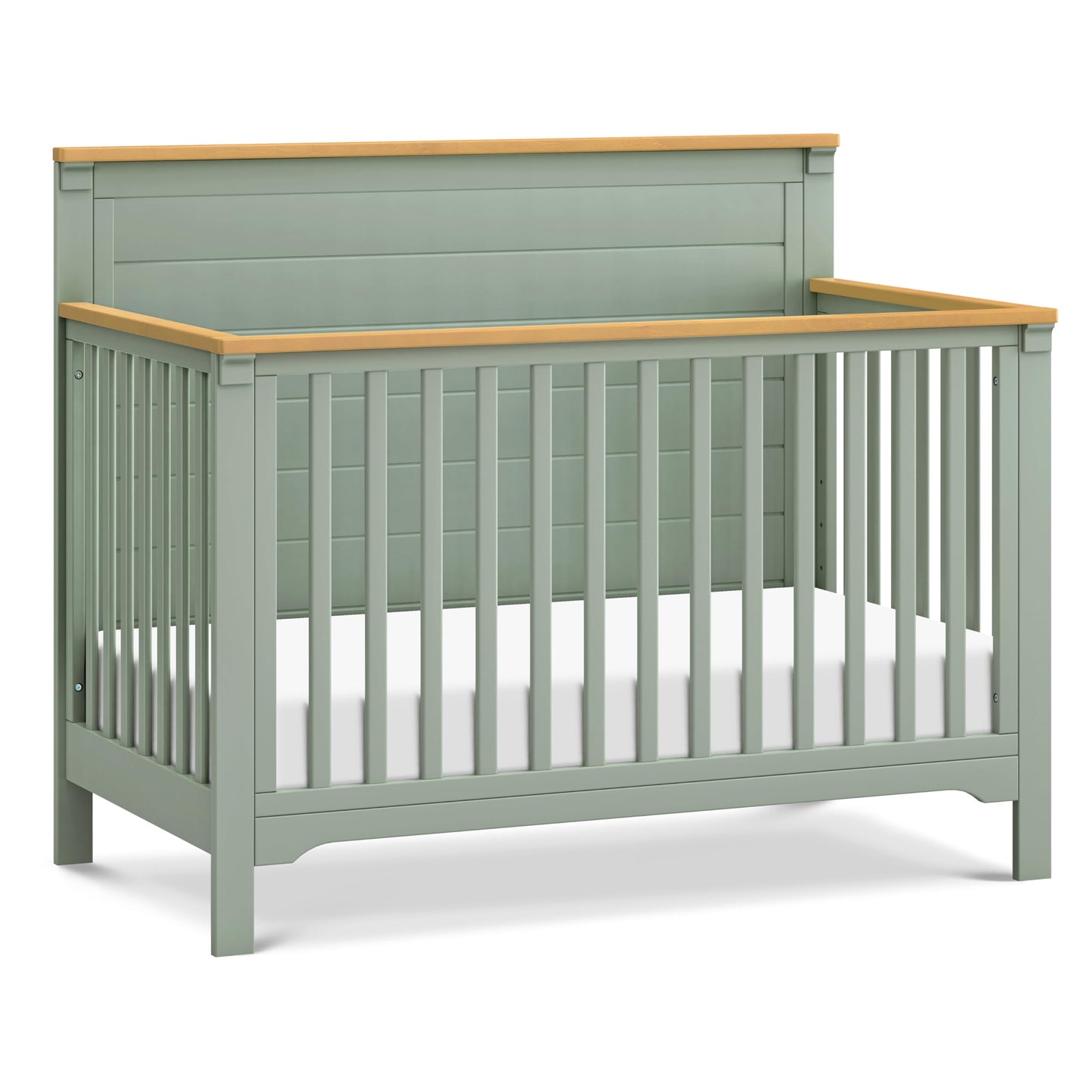 Davinci Shea 4-in-1 Convertible Crib in Light Sage and Honey, Greenguard Gold and FSC® Certified