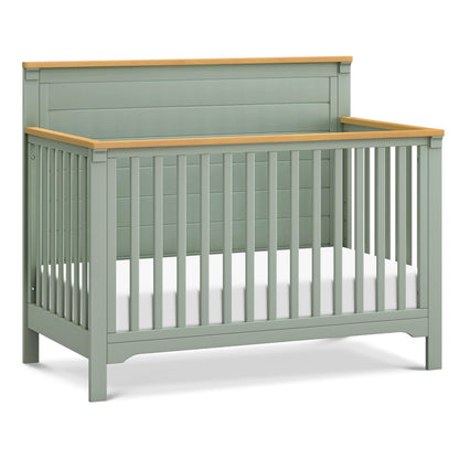 Davinci Shea 4-in-1 Convertible Crib in Light Sage and Honey, Greenguard Gold and FSC® Certified