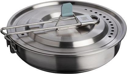 Stanley Wildfare Core 12-Piece Stainless Steel Cook Set - 1 Qt Fry Pan with Fold & Lock Handle | Camping Essentials