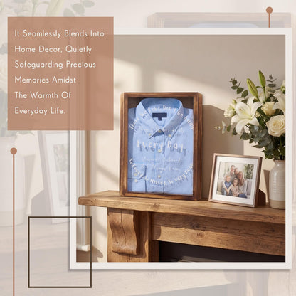 Novabright Sympathy Gifts for Loss of Father Husband Dad Mother- Memorial Clothing Display Shadow Box Frame for Keepsakes Decorations, Bereavement Remembrance for Loss of Loved One, 14.1x11x2, Brown