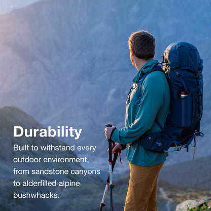 Osprey Kestrel 48L Men's Backpacking Backpack - Hiking & Camping Bag with Waterproof Raincover, Moss Green, Small/Medium