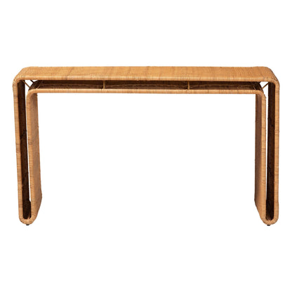 Bali & pari Nevada Rattan Console Table, Light Honey, 52-Inch, Fully Assembled