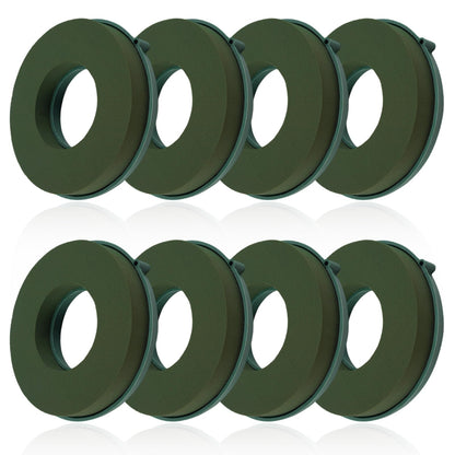 ZOFORTY 8PCS Floral Foam Rings 6 Inch Round Floral Wet Foam Ring Flower Arrangement Kit for Florist Wedding Foam Decoration, Green