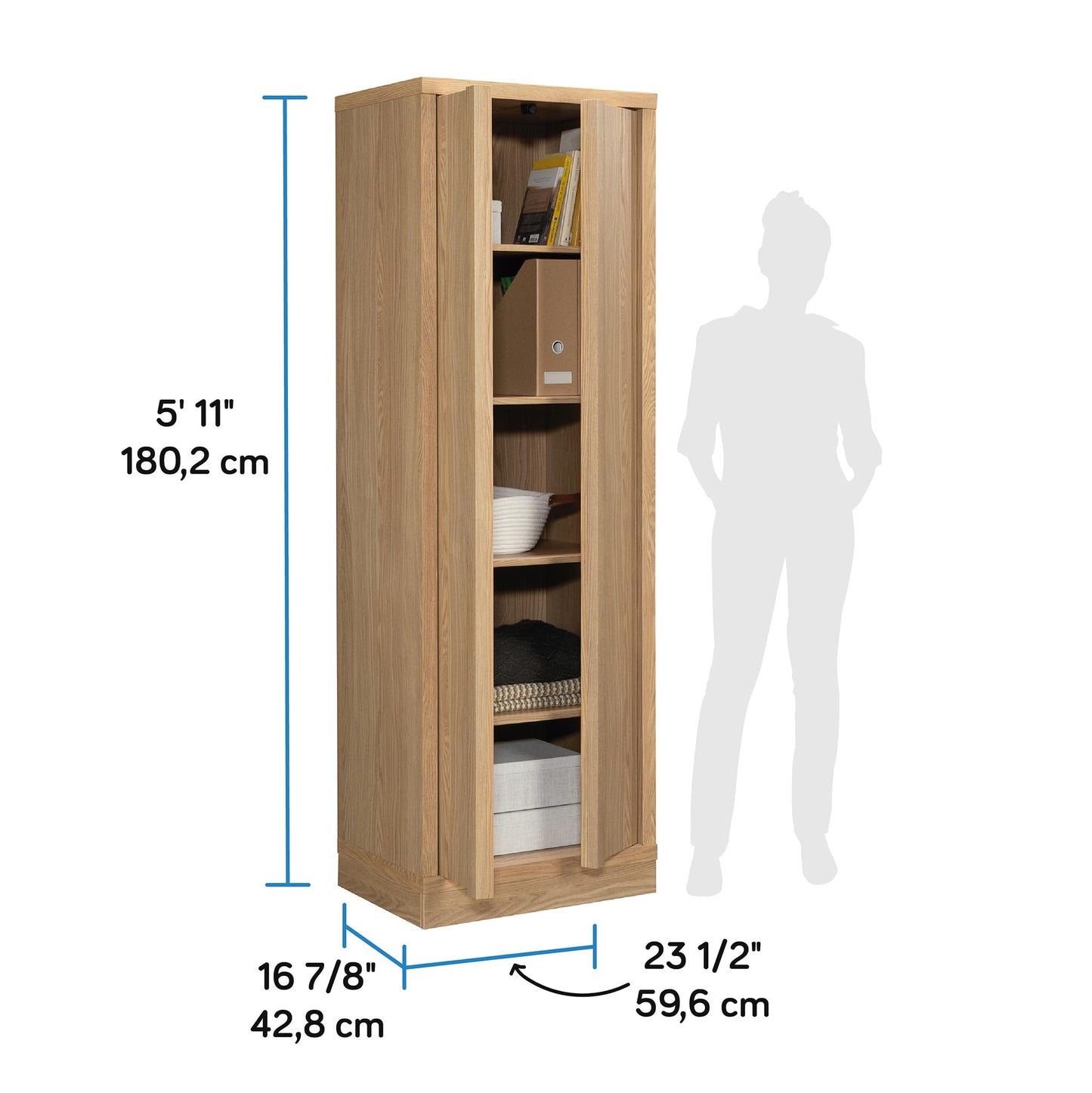 Sauder Merton Hall Storage Cabinet, Harmony Ash Finish