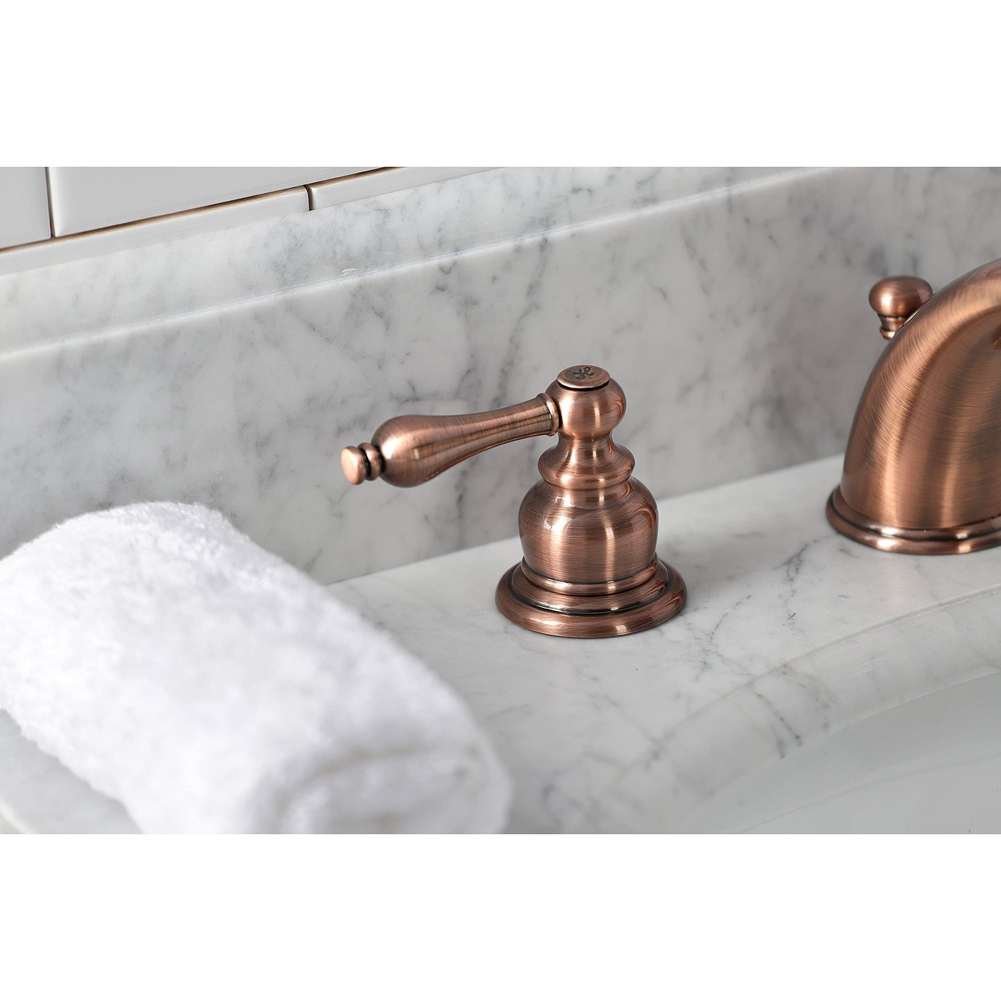 Kingston Brass KB976AL Victorian Widespread Bathroom Faucet, Antique Copper, 10 x 5.75 x 4.06