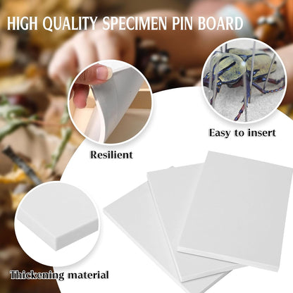 Saihisday Insect Pinning Board - 3Pcs EVA Foam Specimen Display Panel for Butterfly Collection