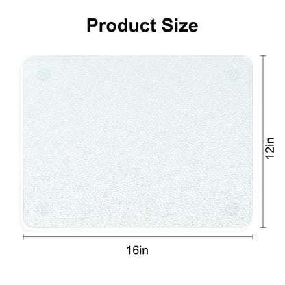 KimiDitt Tempered Glass Cutting Board, 12x16" Glass Cutting Board for Kitchen Counter,Large Size Frosted Glass,with Non-Slip Feet, Scratch Resistant,Heat Resistant
