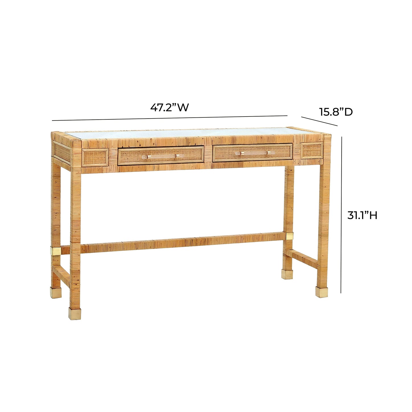 Tov Furniture Amara Natural Rattan Desk