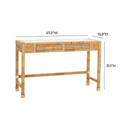 Tov Furniture Amara Natural Rattan Desk