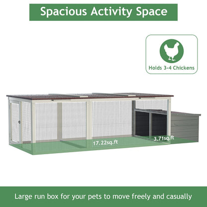 85" Large Wooden Chicken Coop for 2-4 Chickens, Weatherproof Hen House with Nesting Box, Run, Walk-in Poultry Cage with Locks, Outdoor Chicken Duck Coop Rabbit Hutch for Backyard Farm