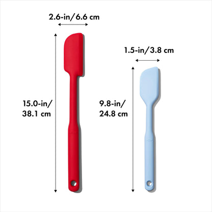 OXO Good Grips 2 Piece Silicone Spatula Set, One size, red/seltzer