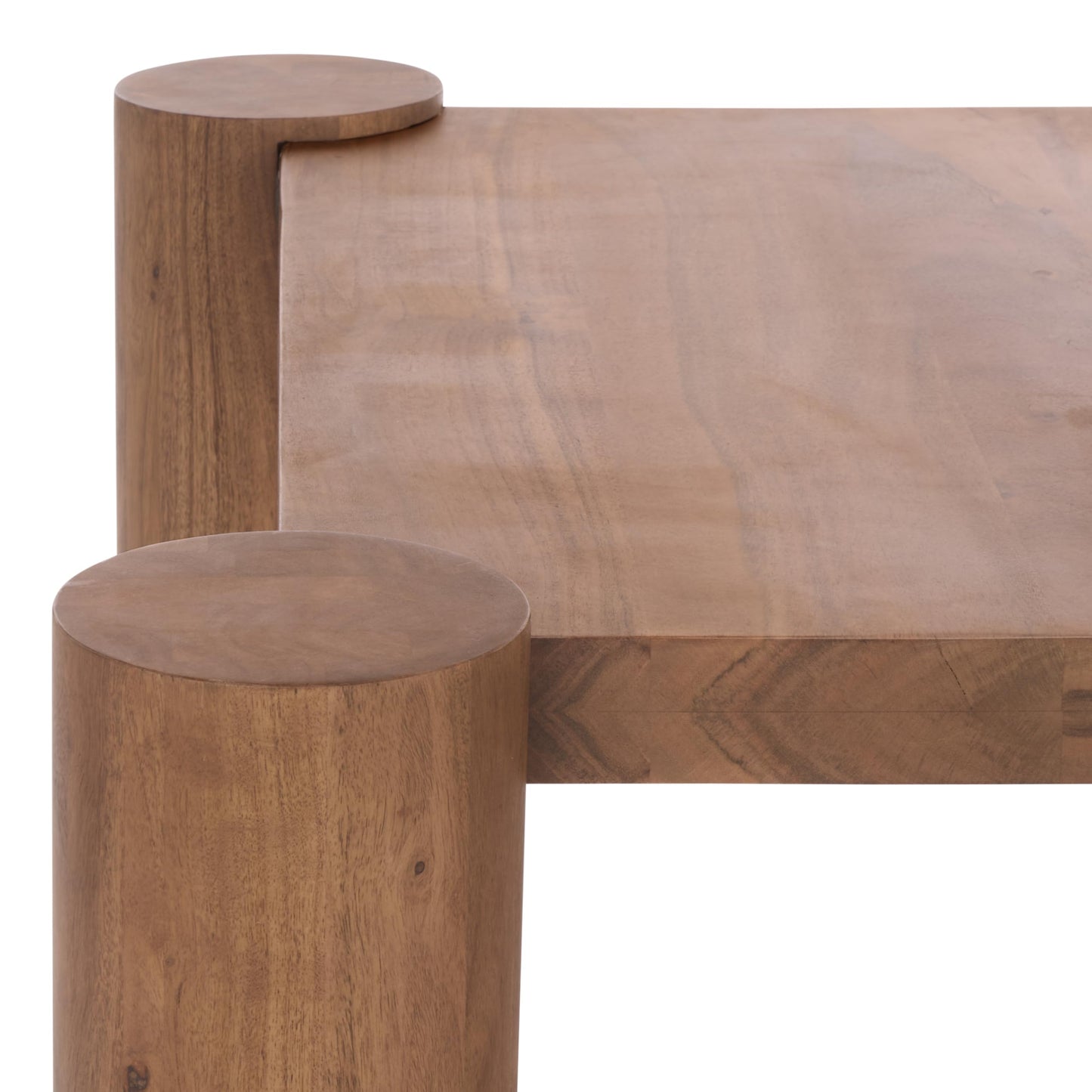 SAFAVIEH Couture Collection - Trescott Solid Wood Square Coffee Table with Chunky Cylinder Legs, Modern Accent Cocktail Table (SFV9763A)