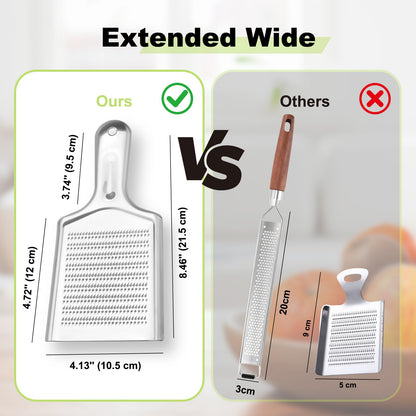 Ginger Grater Tool, Stainless Steel Grater Rustproof 8.46"x4.16" Large Size Ginger Grinder for Fine Grate, Dishwasher Safe Kitchen Tool for Garlic Cheese, Nutmeg, Vegetables & Citrus Zesting