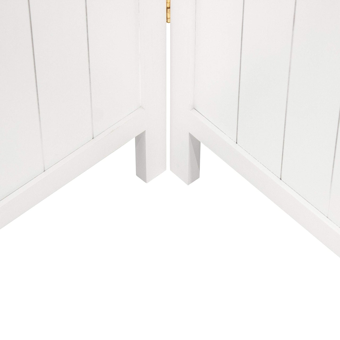 Red Lantern 6 ft. Tall Louvered Beadboard Room Divider White 4 Panel