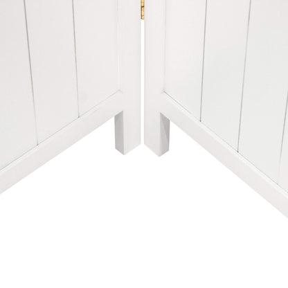 Red Lantern 6 ft. Tall Louvered Beadboard Room Divider White 4 Panel