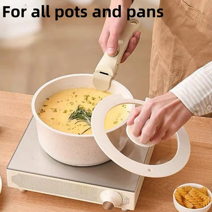 Beauty Vega 2Pcs Removable Pot Handle, Detachable Pan Handle Heat Resistant Replacement Pan Gripper for Pots and Pans, Fits Kitchen All Cookware (Black)
