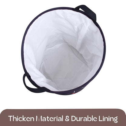 Basketball Boys Laundry Basket with Lining Kids Round Black Basketball Laundry Hamper Clothes Storage Bin Basket Organizer for Boy Room Decor
