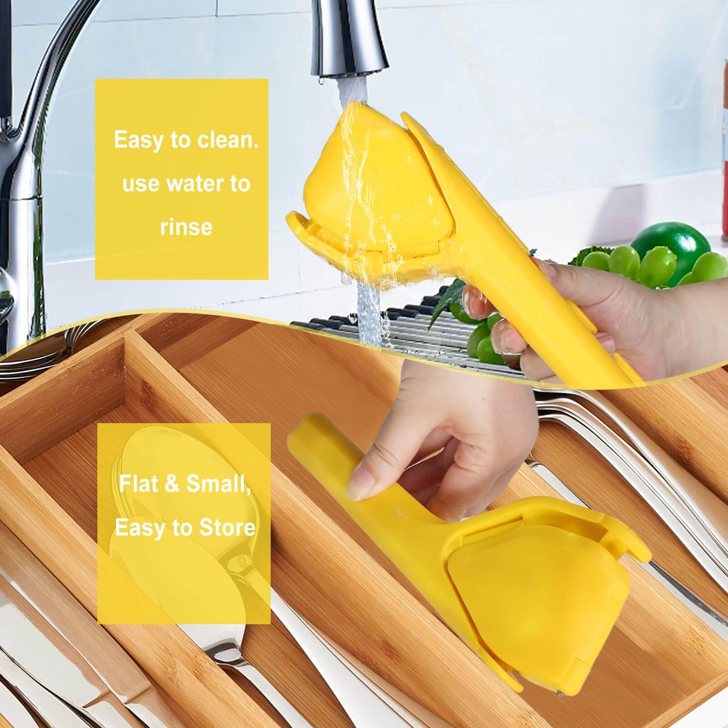 ToGeeKa Lemon Squeezer, Effortless Manual Flat Lime Juicer Squeezer, Hand Citrus Press, Folds Design For Saving Space Storage, Easy to Make Juice From Lemon, Lime, Cirtus, Orange, Fruits