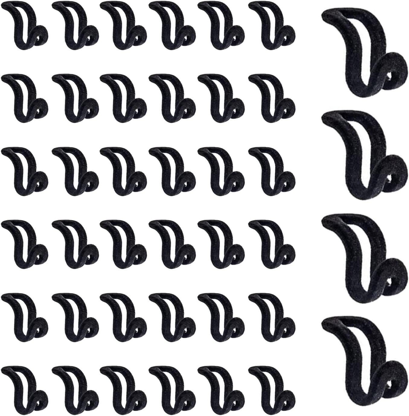 WARMBUY Velvet Hanger Connector Hooks, Closet Space Saving Cascading Organizer, Black, 40 Pack