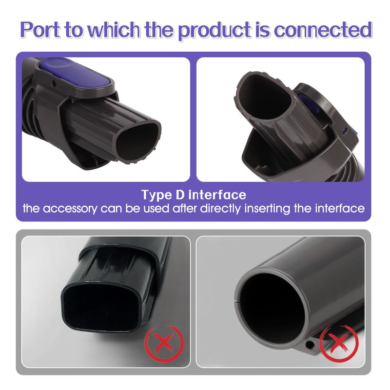 Vacuum Crevice Tool Brush Replacement Parts Compatible with Shark Pet Cordless Stick IX141 IZ162H IZ163H IZ362H IZ562H IZ140 IZ142 UZ145 Removable two-in-one Tool Brush Attachments for D-Shaped Vacuum