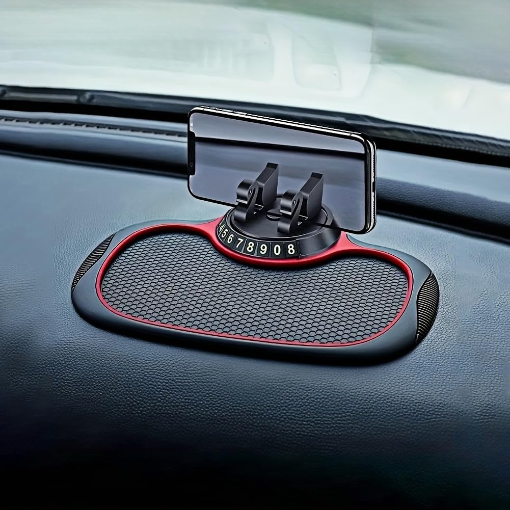 Multifunctional Car Anti-Slip Mat Phone Holder, 360° Rotating,A Must-Have for commuters to Keep Phones, Keys and Gadgets on The Dashboard
