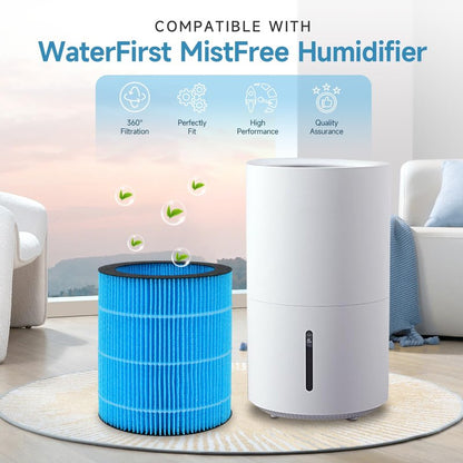 Harebery Polymer Fiber Filter for WaterFirst & Lamon MistFree Humidifier, High-Efficiency Filter Dust, Large Particles, 2 Pack
