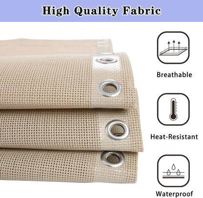 Zero Gravity Chair Replacement Fabric, 17 Inch Wide with 4 Bungee Cord Kit, Repair Cloth for Outdoor Recliner, Wheat