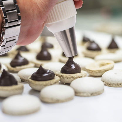Kasmoire 9 Pcs Round Piping Tip,Macaron Piping Tip,Cake and Cookie Decorating Plain Tube Set