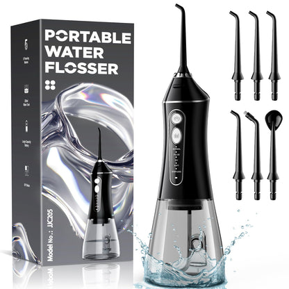 Water Flosser for Teeth Cleaning and Flossing, 5 Modes Rechargeable Cordless Oral Irrigator 320ml Water Tank Teeth Cleaner, IPX7 Waterproof Portable Electric Dentel Flossers for Home and Travel,Pink