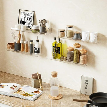 Dooiclear 15" Acrylic Floating Shelves - 4 Pack Wall Display Organizers for Home & Office Decor