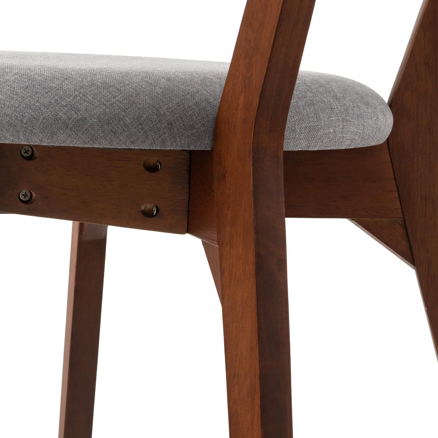 ERGOMASTER Mid-Century Modern Dining Chairs, Rubber Wood Chairs with Curved Back for Home, Kitchen, Dining Room, Restaurant (Set of 6)