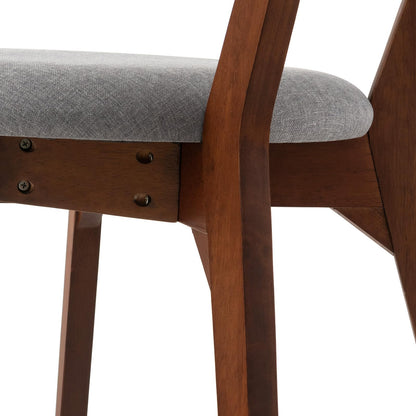 ERGOMASTER Mid-Century Modern Dining Chairs, Rubber Wood Chairs with Curved Back for Home, Kitchen, Dining Room, Restaurant (Set of 6)