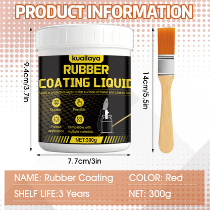 kuailaya Rubber Dip for Tools, Liquid Rubber Dip Tool Handle Dip Coating Effective Protection Slip Resistance Waterproof and Insulating Easy to Peel for Tool Protection, Creative DIY, Orange-red 300g