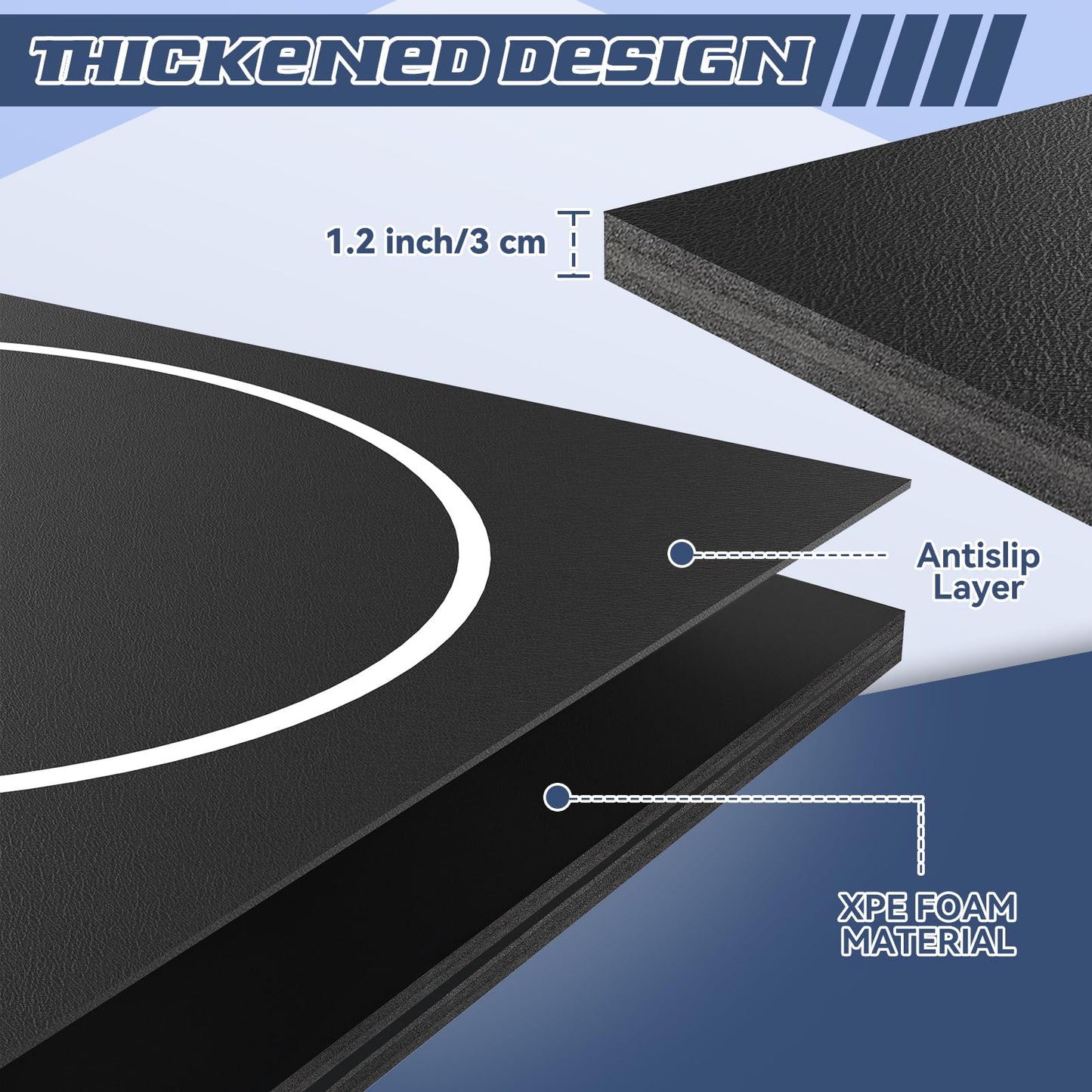 KIKILIVE Wrestling Mat Large 10x10FT for Home Workout, High-Density XPE Foam Training Mat for MMA Exercise Yoga, 1.2inch Thicken Folding Gym Mat for Tumbling Grappling Boxing Taekwondo Cheerleading, Black