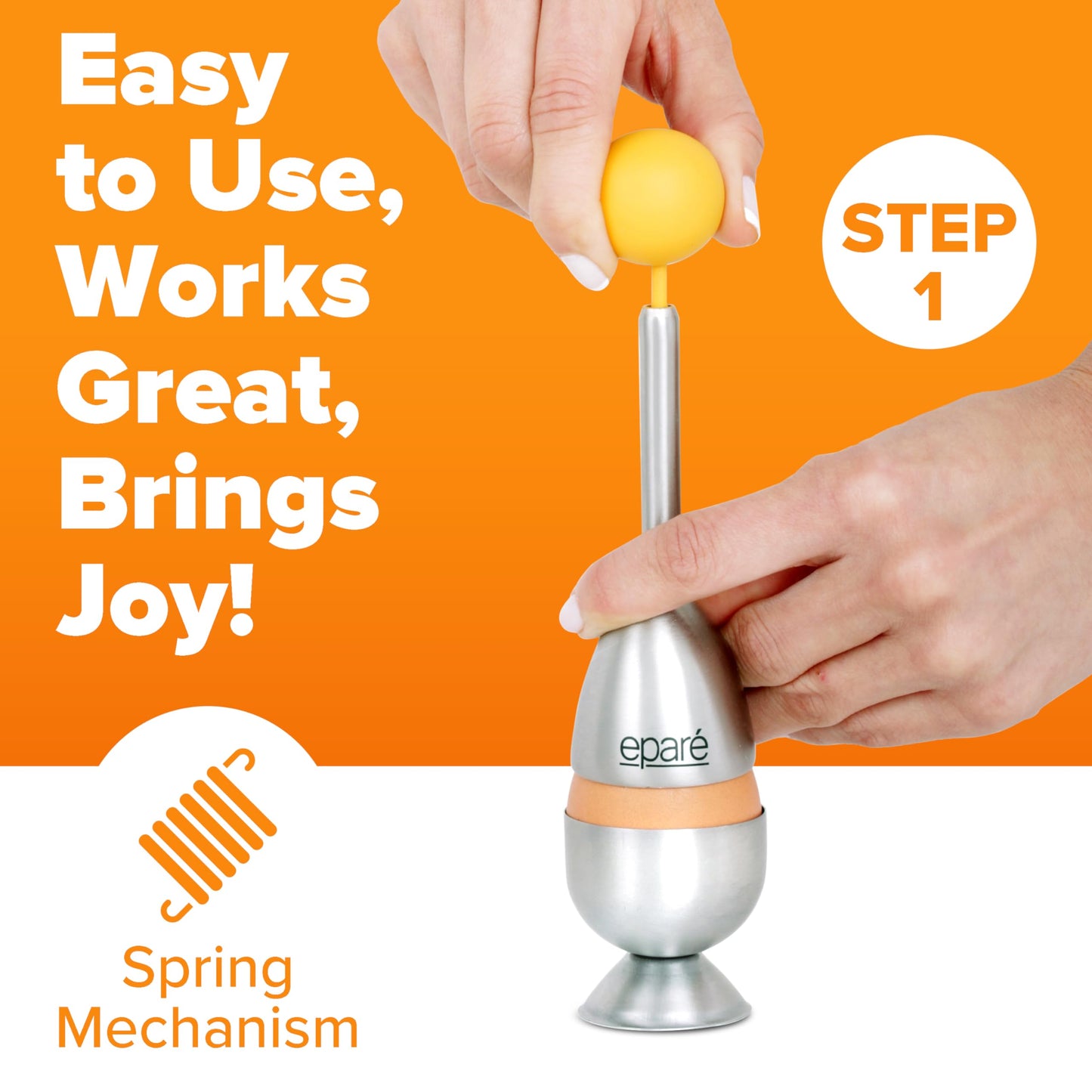 Epare Egg Cracker Topper Set & Steel Egg Cracker Topper Set - Complete Soft Boiled Egg Tool Set - Includes Egg Cups Cutter & Spoons - Holder Cup Spoon & Peeler - Easy Eggs Opener