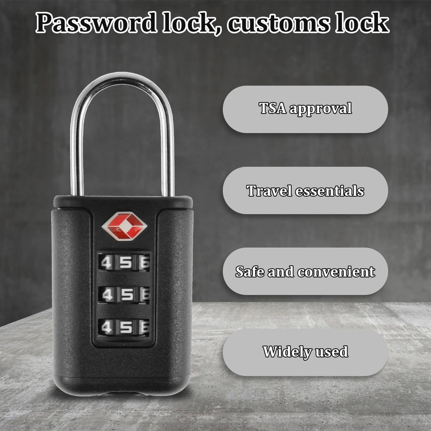 6Pcs TSA Approved Luggage Locks 3 Digit Travel Combination Portable Small Padlocks Stainless Steel TSA Accepted Toolbox Locks for Travel Bag Suitcase Lockers