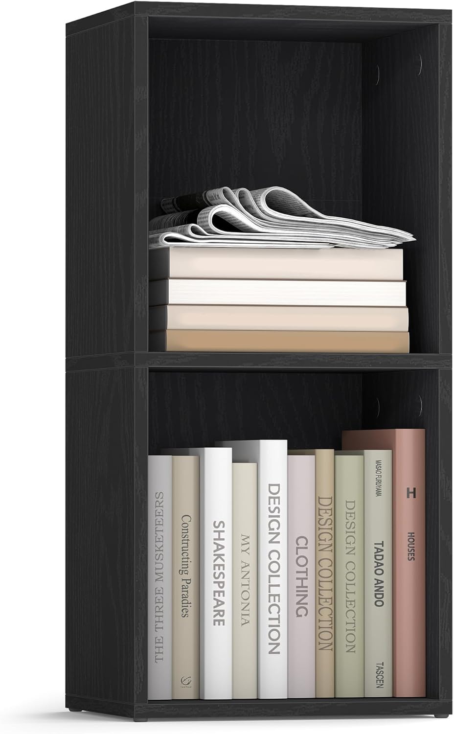 2-Tier 9.4 11.8 25.2 Inches, ULBC432B01 VASAGLE Custos Collection - Bookshelf, Bookcase, Book Shelf, Open Storage