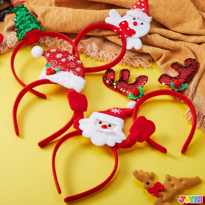 JOYIN 12 Packs Christmas Headbands with Assorted Design Christmas Headwear Holiday Headbands Accessories for Women Men Christmas Parties Xmas Holiday Party Favors Photo Booth (ONE SIZE FIT ALL)