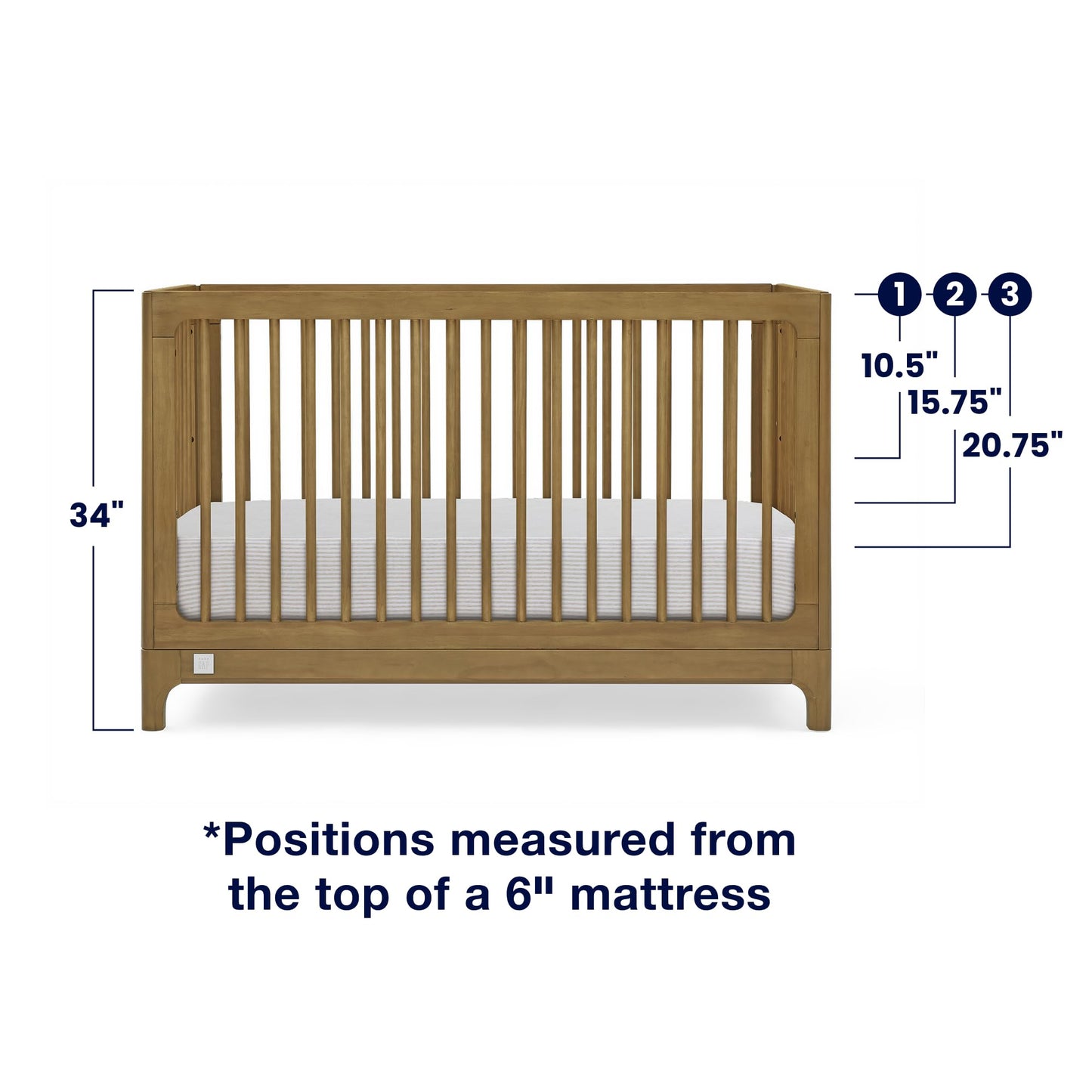 babyGap Wren 4-in-1 Convertible Crib by Delta Children - Greenguard Gold Certified, Acorn
