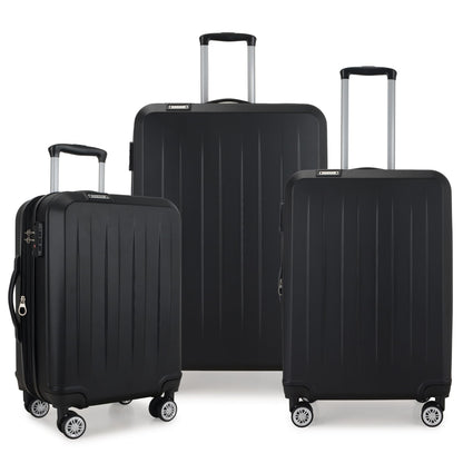 Elite Luggage Expandable Hardside Spinner Luggage,TSA Lock, Black, 3-Piece