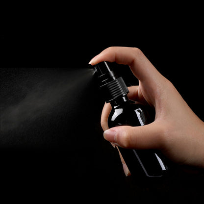 NOOEEISS Black Glass Small Spray Bottle 2 oz 24 Packs,Fine Mist Sprayer Small Clear Bottles,Refillable Containers mini spray bottles for Cleaning Solutions and Skin Care (Black 24pcs)