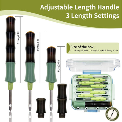 Punch Needle Tool Kit - Ergonomic Handle (Length Adjustable), 8 Interchangeable Needles (5mm/3.5mm), Storage Box with Essential Accessories | Ideal Gift for Beginners