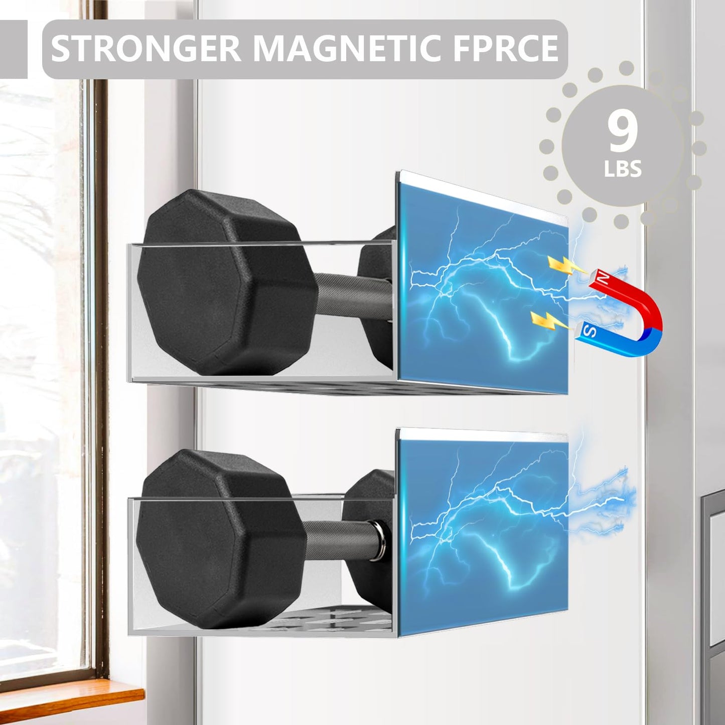 Magnetic Spice Rack Organizer for Fridge Seasoning Organizer for Kitchen storage with Screw Magnetic Shelf with Hook for Refrigerator and Oven (6pack)
