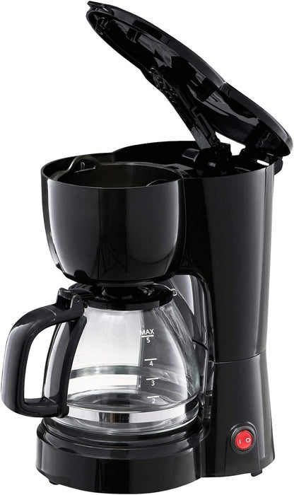 Mainstays 5 Cup Black Coffee Maker with Removable Filter Basket for Easy Cleaning