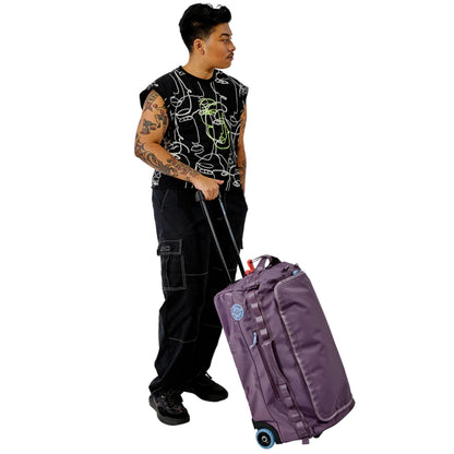 Baboon to the Moon 55L Rolling Duffle Bag with Wheels and Handle | Large Duffle Bag for Travel, Check In Luggage with Wheel, Rolling Suitcase, Travel Luggage, Suitcases with Wheels (Plum Mode)