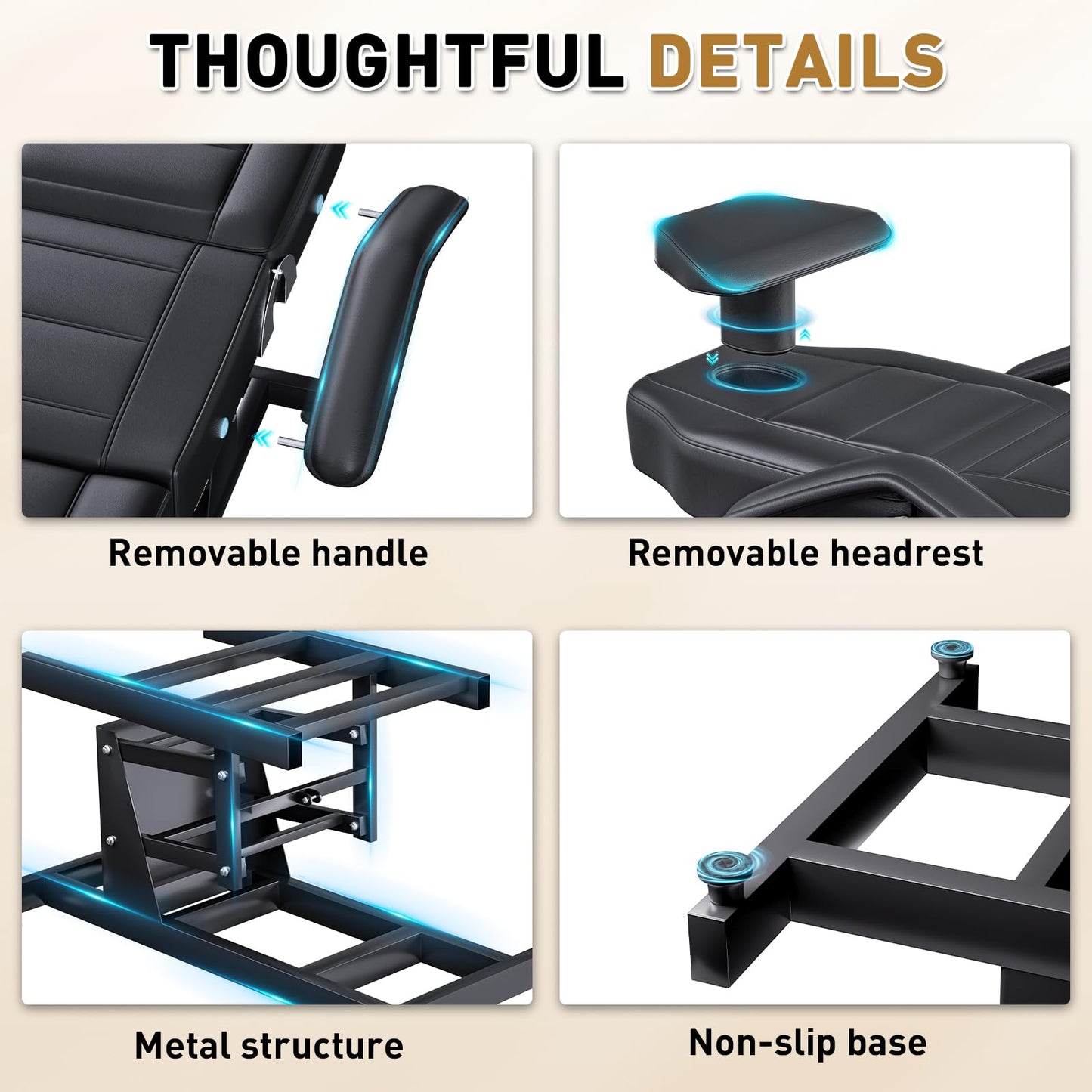 kaiwrxin Fully Electric Massage Table with Lift, 1500lbs Capacity - Professional Adjustable Facial Bed for Estheticians, Spa & Waxing, Heavy-Duty 550lbs Capacity 2r1 (Black - Fully)